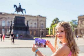 Stadtspiel Dresden Altstadt für Kinder in edler Metallbox